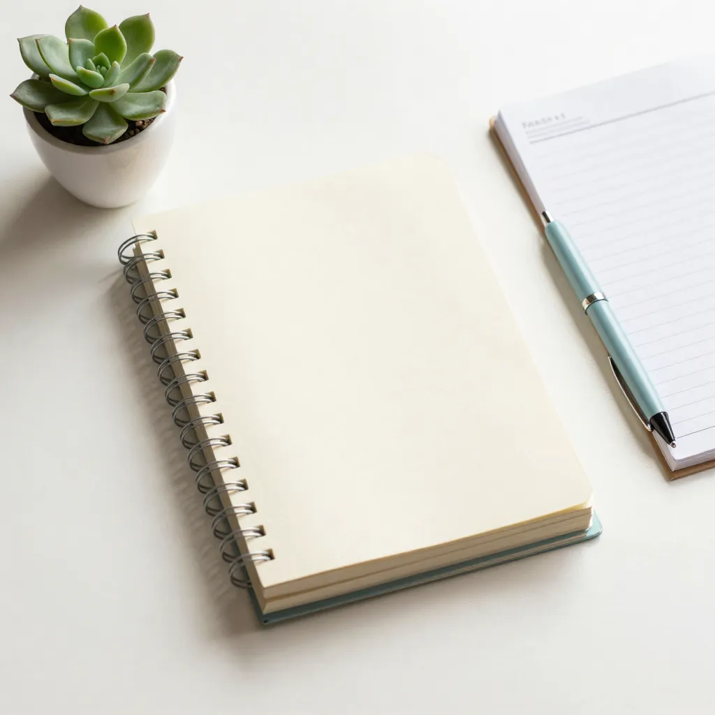 A neat stack of printed planner pages on a desk